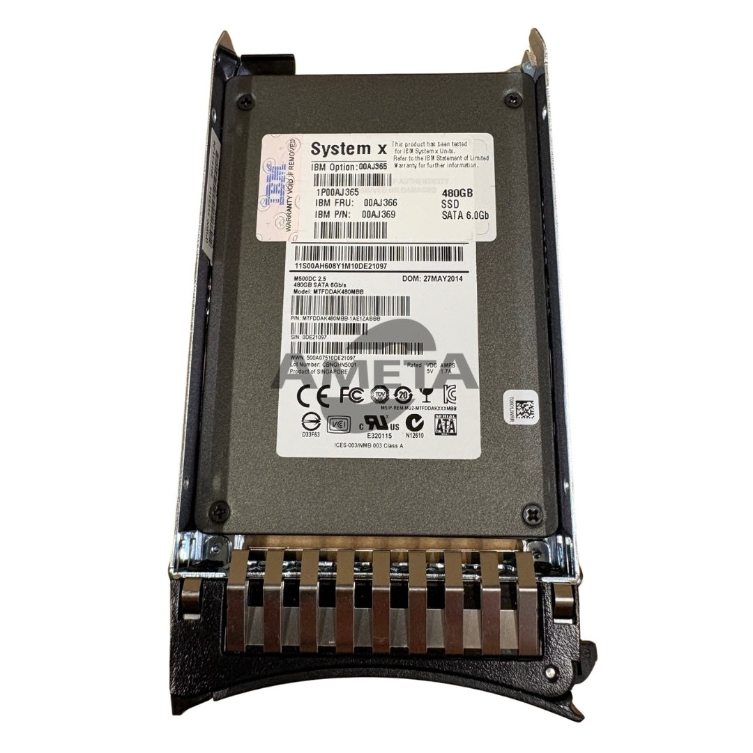 00AJ365 / 00AJ366 / 00AJ369 - IBM 480GB SATA 2.5in MLC HS Enterprise Value SSD