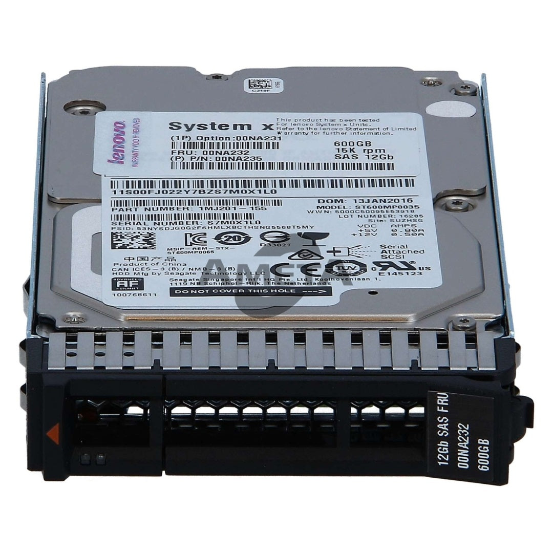 00NA231 / 00NA232 / 00NA235 - Lenovo 600GB 15K 12Gbps SAS 2.5" G3HS 512e HDD