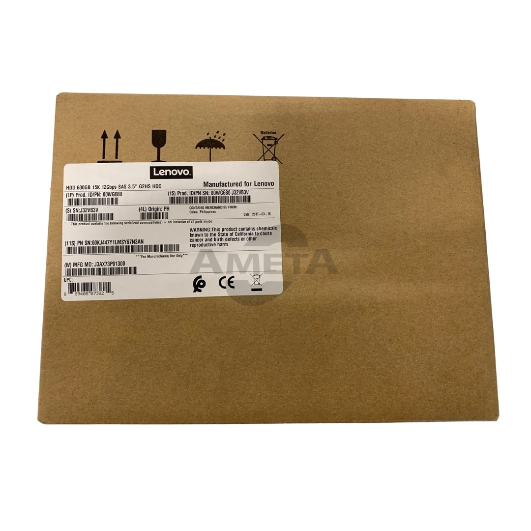 00WG680 / 00WG681 - 600GB 15K 12Gbps SAS 3.5" G2HS HDD -