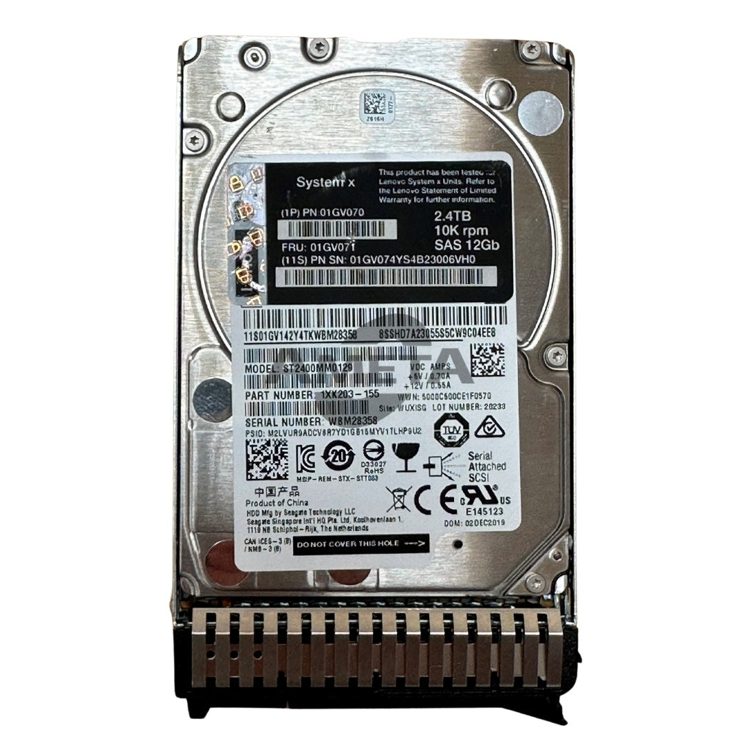 01GV070 / 01GV071 - Lenovo 2.4TB 10K 12Gbps SAS 2.5" G3HS 512e HDD