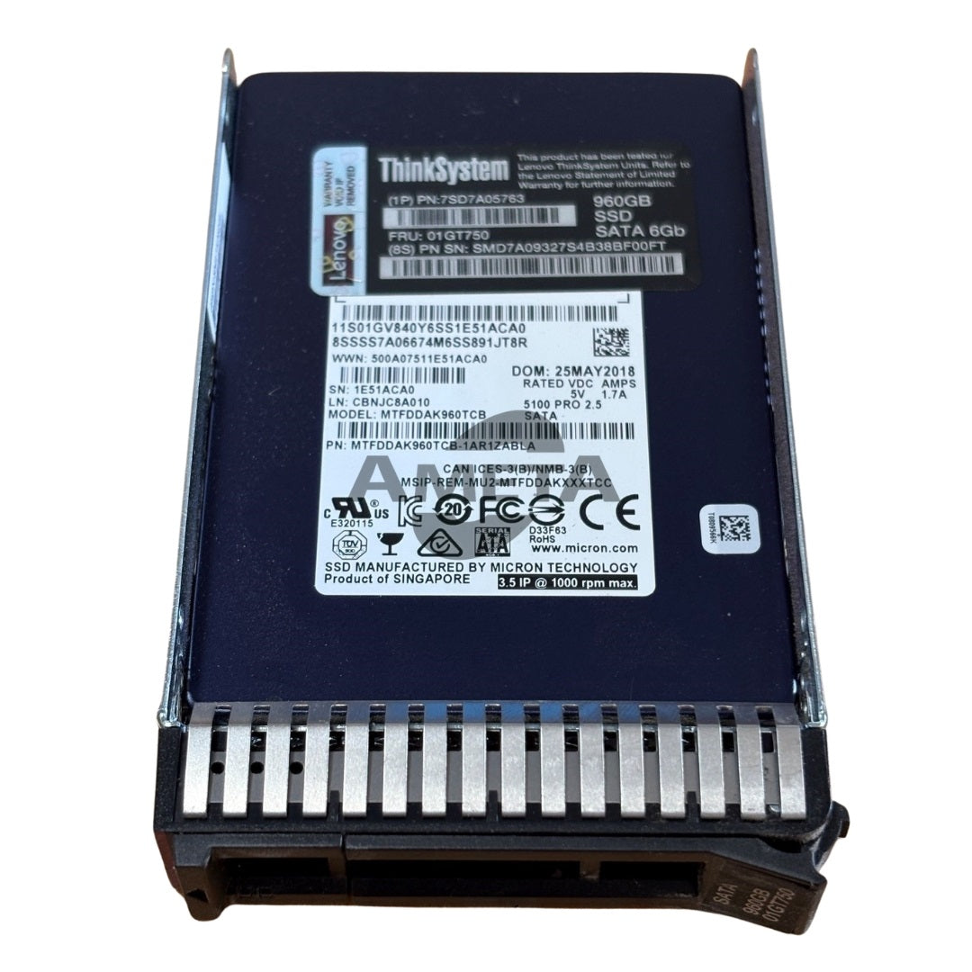 LENOVO 4XB7A10239 / 01PE360 - ThinkSystem 2.5" 5200 960GB Mainstream SATA 6Gb Hot Swap SSD