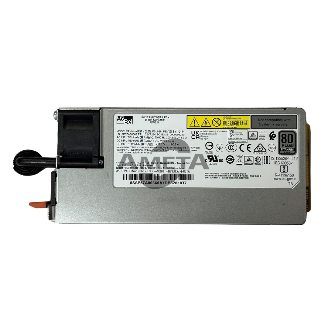 4P57A72666 / 02YF224 - ThinkSystem 1100W 230V Titanium Hot-Swap Gen2 Power Supply