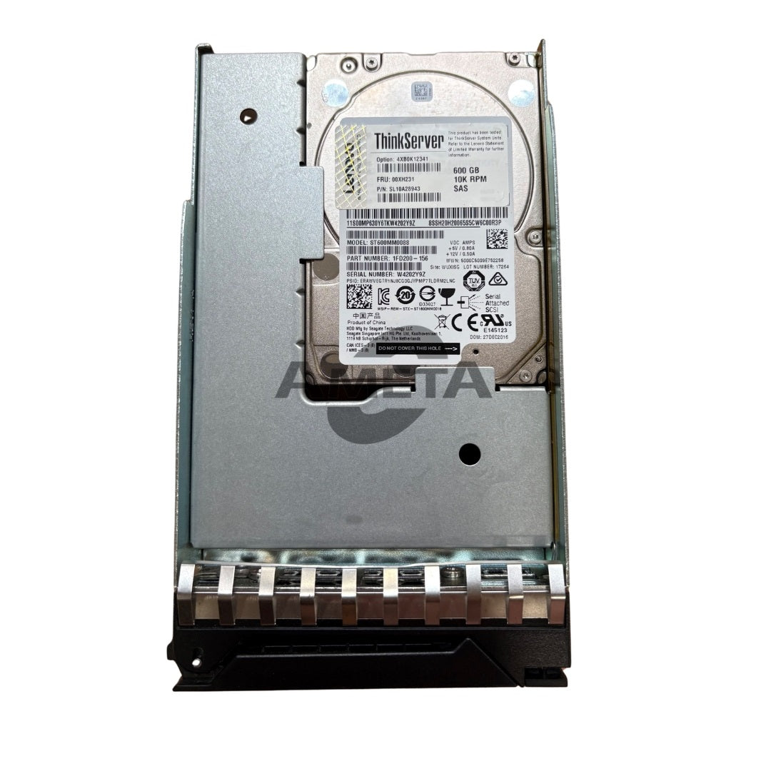 LENOVO 00XH231 - ThinkServer Gen 5 2.5" 600GB 10K Enterprise SAS 12Gbps HS HDD with 3.5" Tray