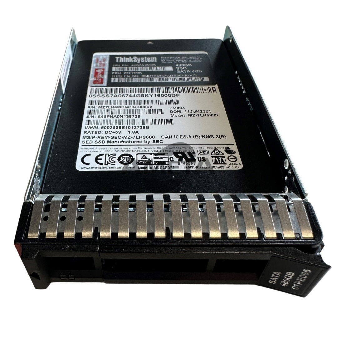 4XB7A10196 / 01PE095 - ThinkSystem 2.5" PM883 480GB Entry SATA 6Gb Hot Swap SSD