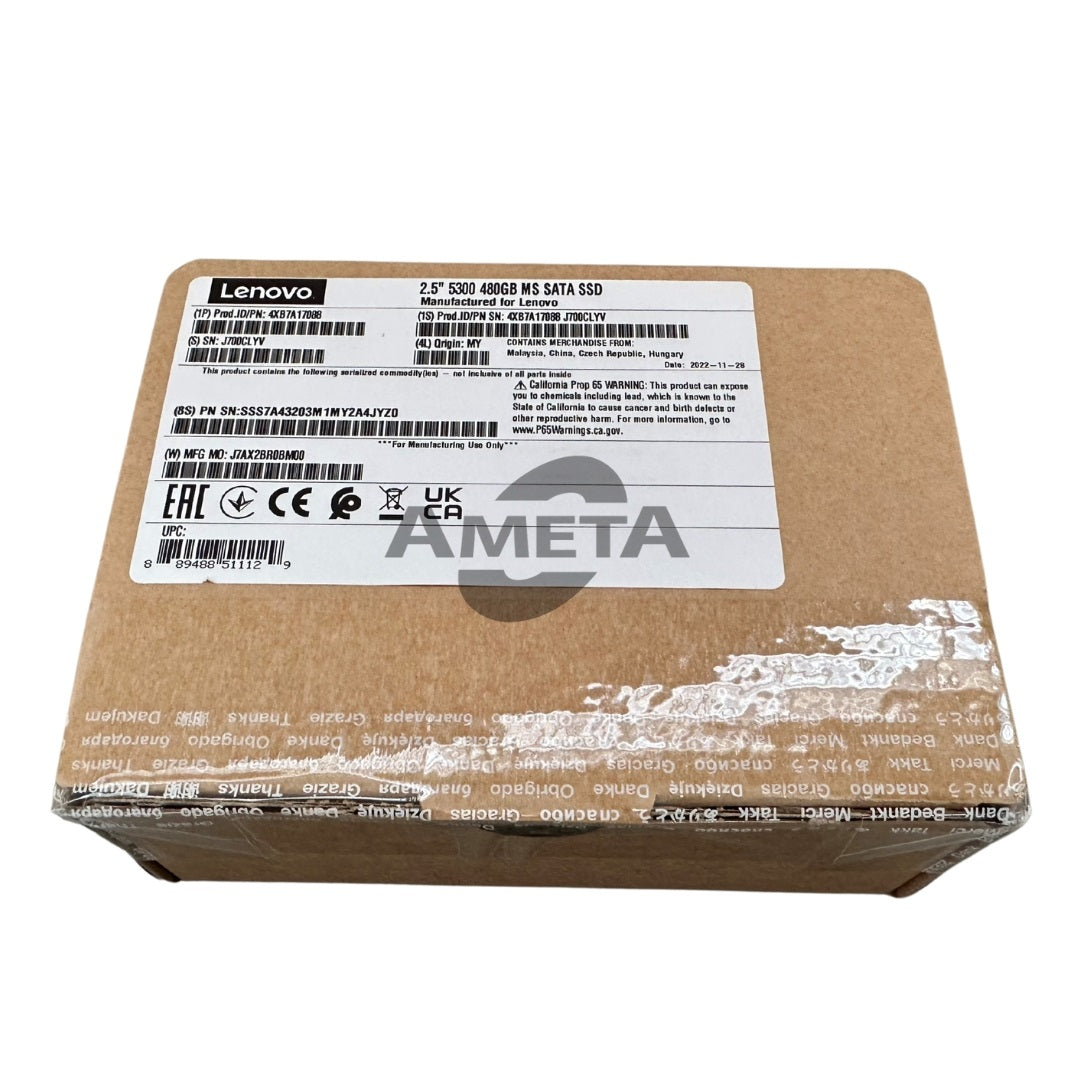 4XB7A17088 / 02JG544 - ThinkSystem 2.5" 5300 480GB Mainstream SATA 6Gb Hot Swap SSD