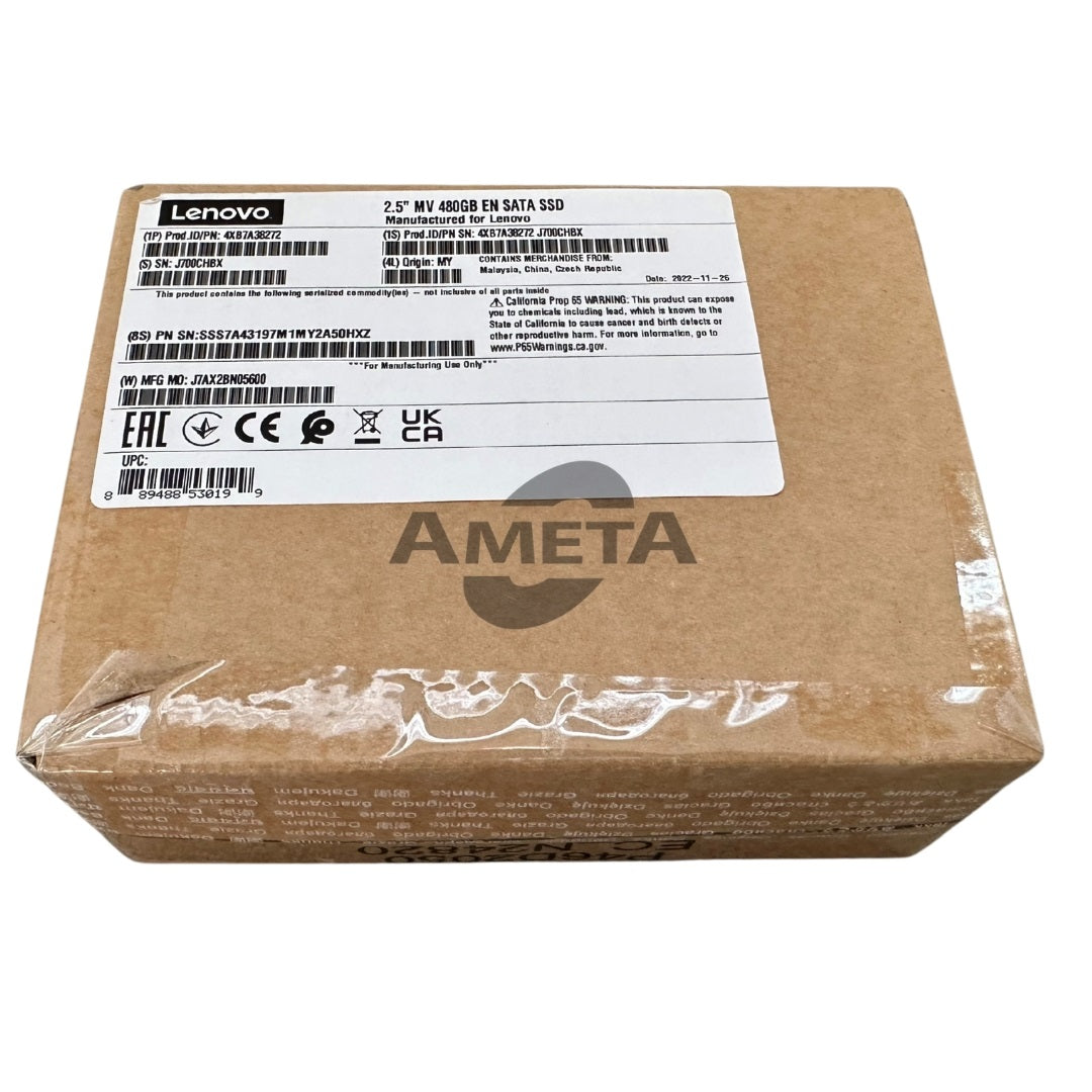 4XB7A38272 / 02YE747 - ThinkSystem 2.5" Multi Vendor 480GB Entry SATA 6Gb Hot Swap SSD