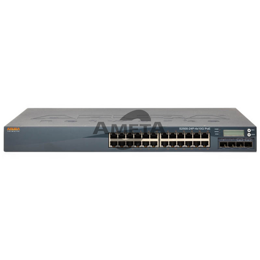 Aruba S2500-24P 24-Port 1G + 4x 10G SFP+ Switch – Front View