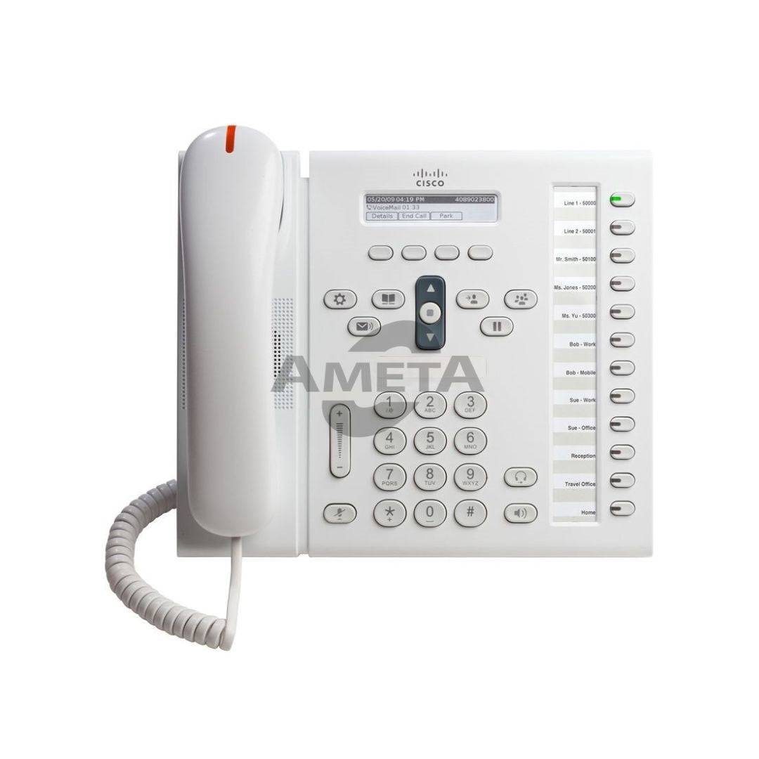 CP-6961-WL-K9 - Cisco UC Phone 6961, Arctic White, Slimline Handset