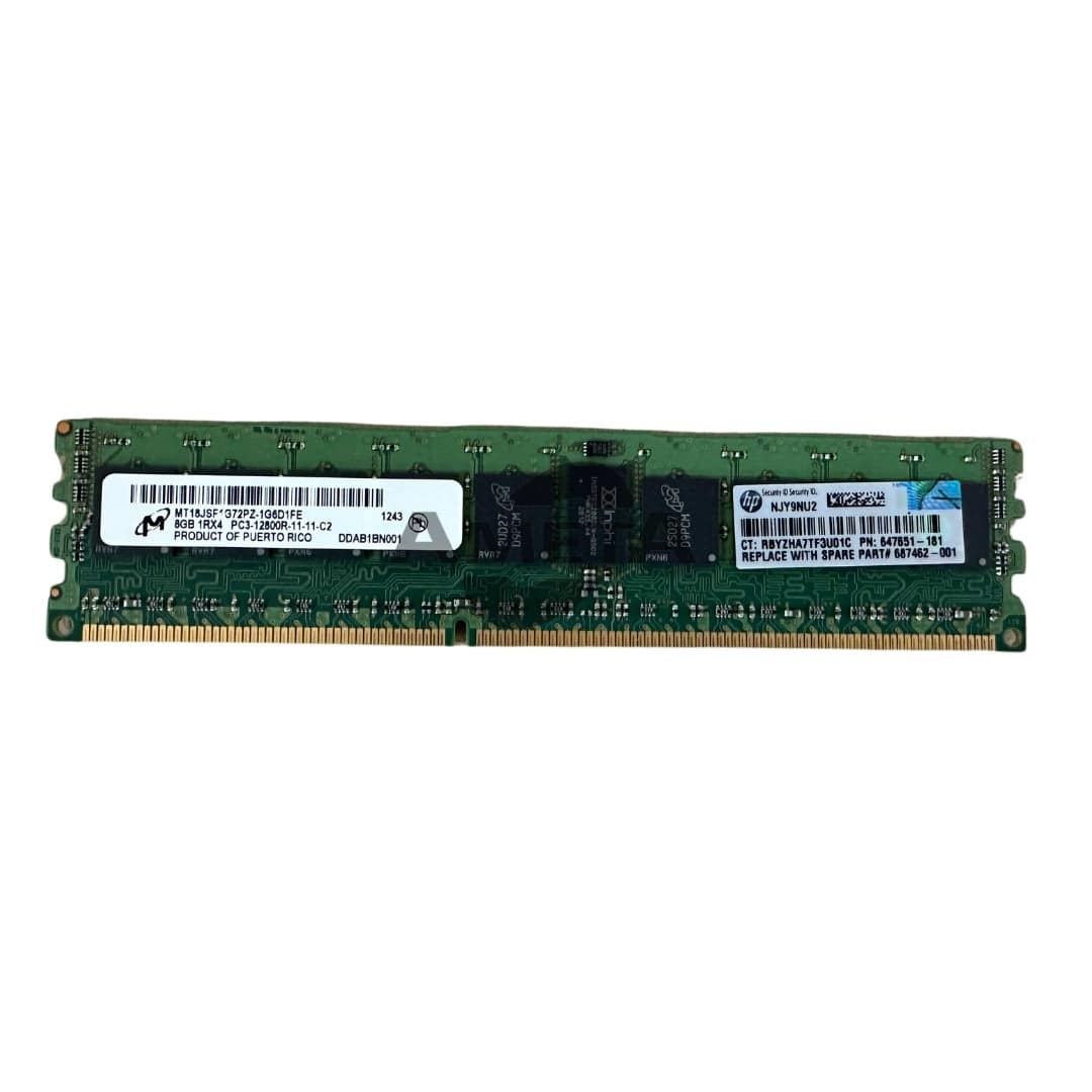 647879-B21 / 647651-081 - HP 8GB 1Rx4 PC3-12800R-11 Memory DIMM