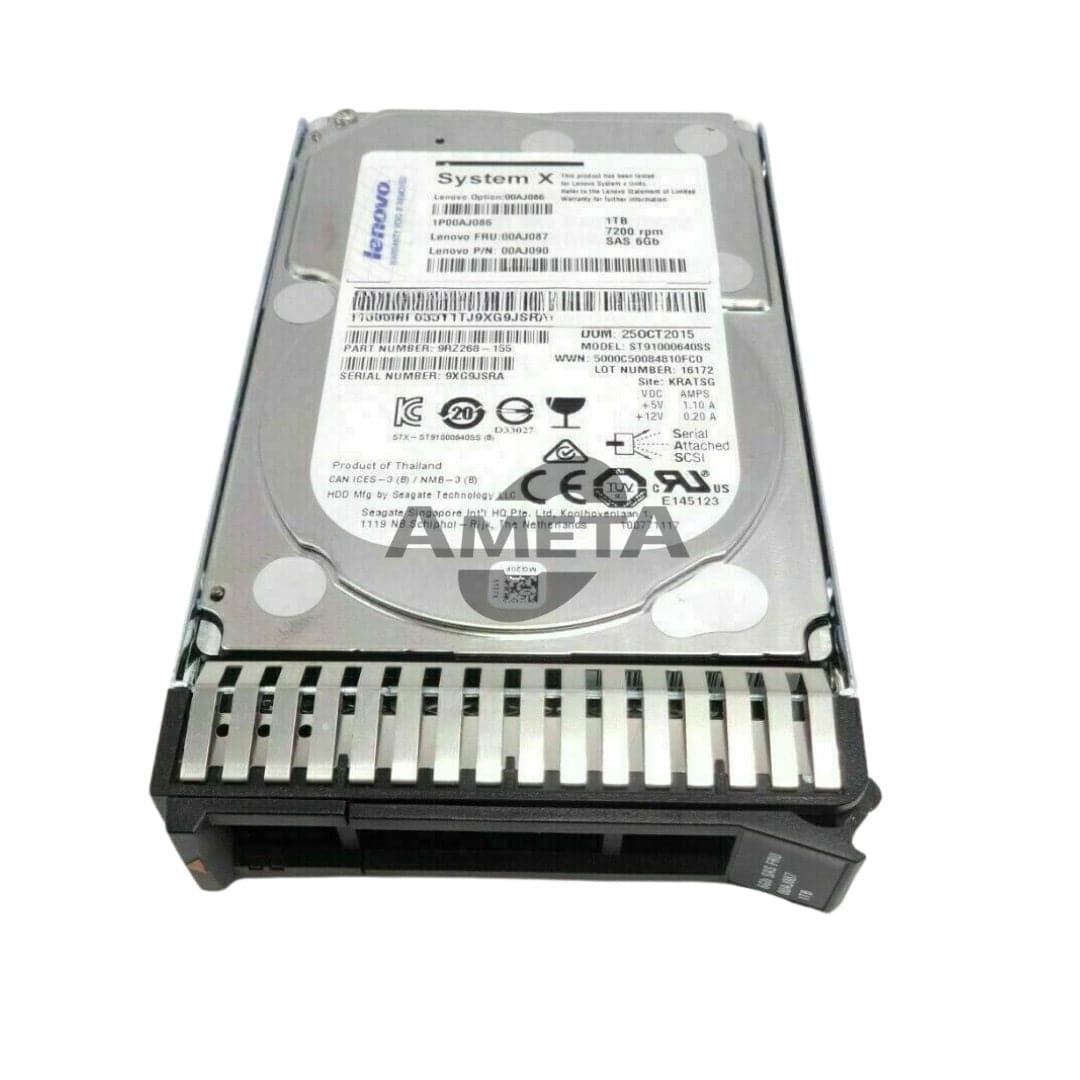 00AJ086 / 00AJ087 / 00AJ090 - IBM 1TB 7.2K 6G NL SAS 2.5'' HDD