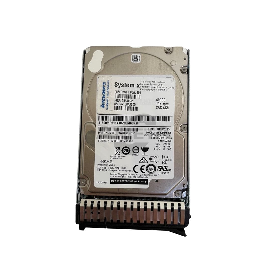 00AJ091 / 00AJ092 - 600GB 10K 6G SAS SFF G3HS HDD