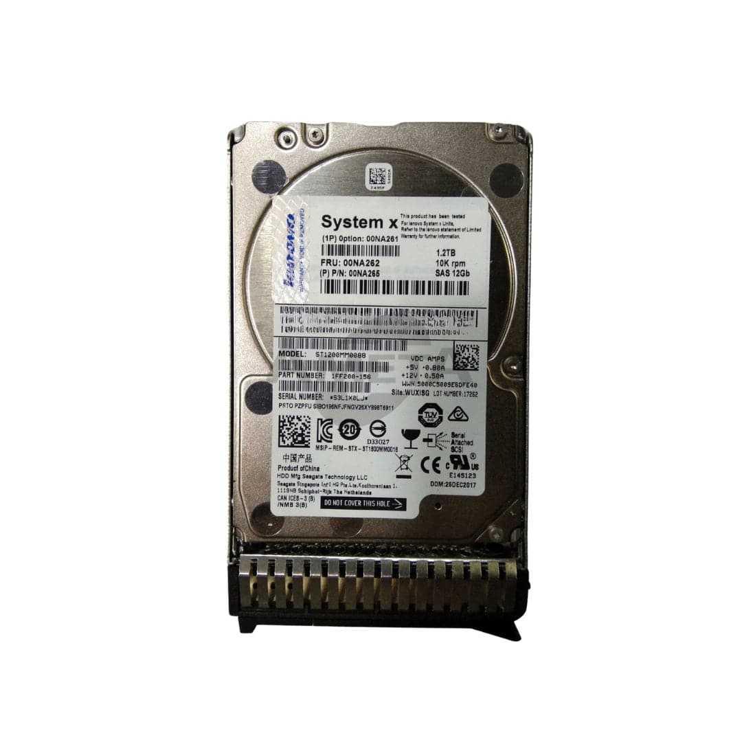 LENOVO 00NA262 - 1.2TB 10K 12Gbps SAS 2.5" G3HS 512e HDD (NEW)