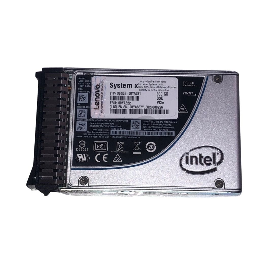 00YA821 / 00YA822 - Intel P3700 800GB NVMe 2.5 G3HS Enterprise Performance PCIe SSD