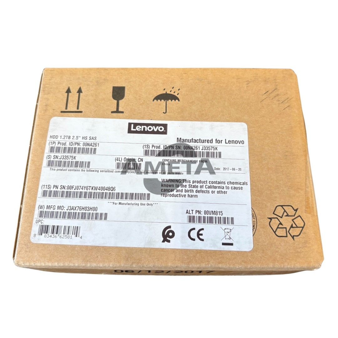 LENOVO 00NA262 - 1.2TB 10K 12Gbps SAS 2.5" G3HS 512e HDD (NEW)