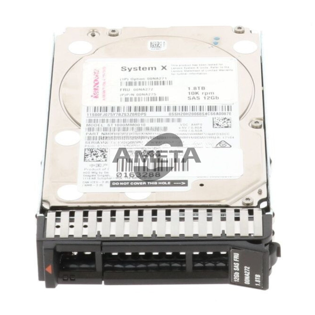 00NA271 / 00NA272 - 1.8TB 10K 12Gbps SAS 2.5" G3HS 512e HDD