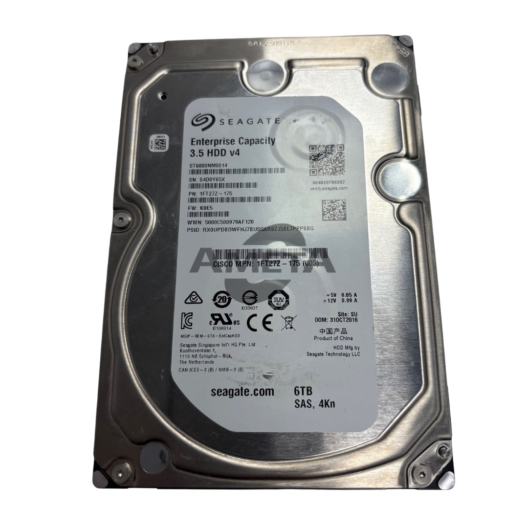 Cisco 1FT27Z-175 / ST6000NM0014 – 6TB 7.2K 12G SAS LFF Enterprise Hard Drive