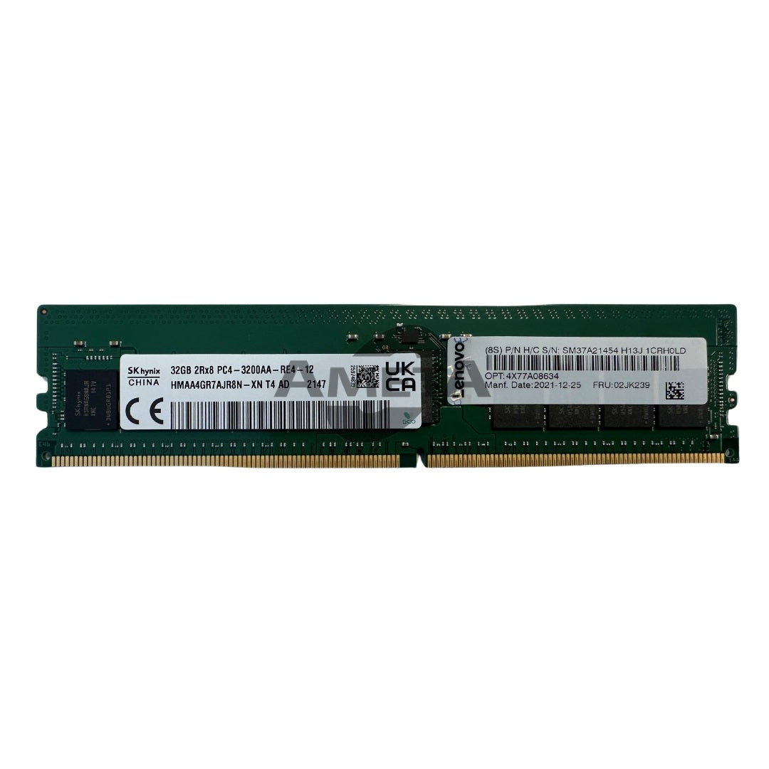4X77A08634 / 02KJ239 - ThinkSystem 32GB TruDDR4 3200MHz (2Rx8 1.2V) RDIMM (RFB)