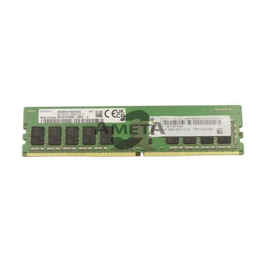 Lenovo 4X77A77494 / 03GX399 – ThinkSystem 8GB TruDDR4 3200MHz ECC UDIMM (1Rx8, 1.2V)