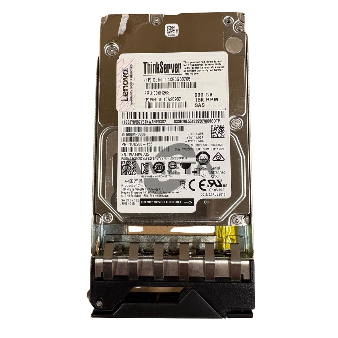LENOVO 4XB0G88765 - Lenovo ThinkServer Gen 5 SFF 600GB 15K Enterprise SAS 12G Hot Swap HDD