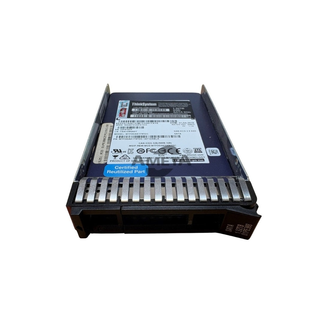 LENOVO 4XB7A10155 / 01PE308 - ThinkSystem 2.5" 5200 1.92TB Entry SATA 6Gb Hot Swap SSD