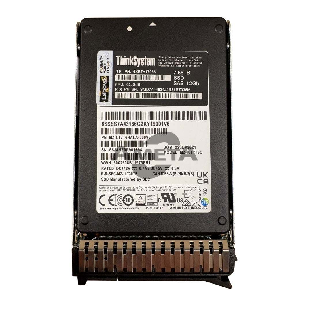 Lenovo 4XB7A17055 / 02JG481 – ThinkSystem 2.5" PM1643a 7.68TB Entry SAS 12Gb Hot-Swap SSD - 