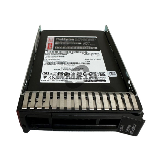 4XB7A17078 / 02JG534 - ThinkSystem 2.5" 5300 1.92TB Entry SATA 6Gb Hot Swap SSD