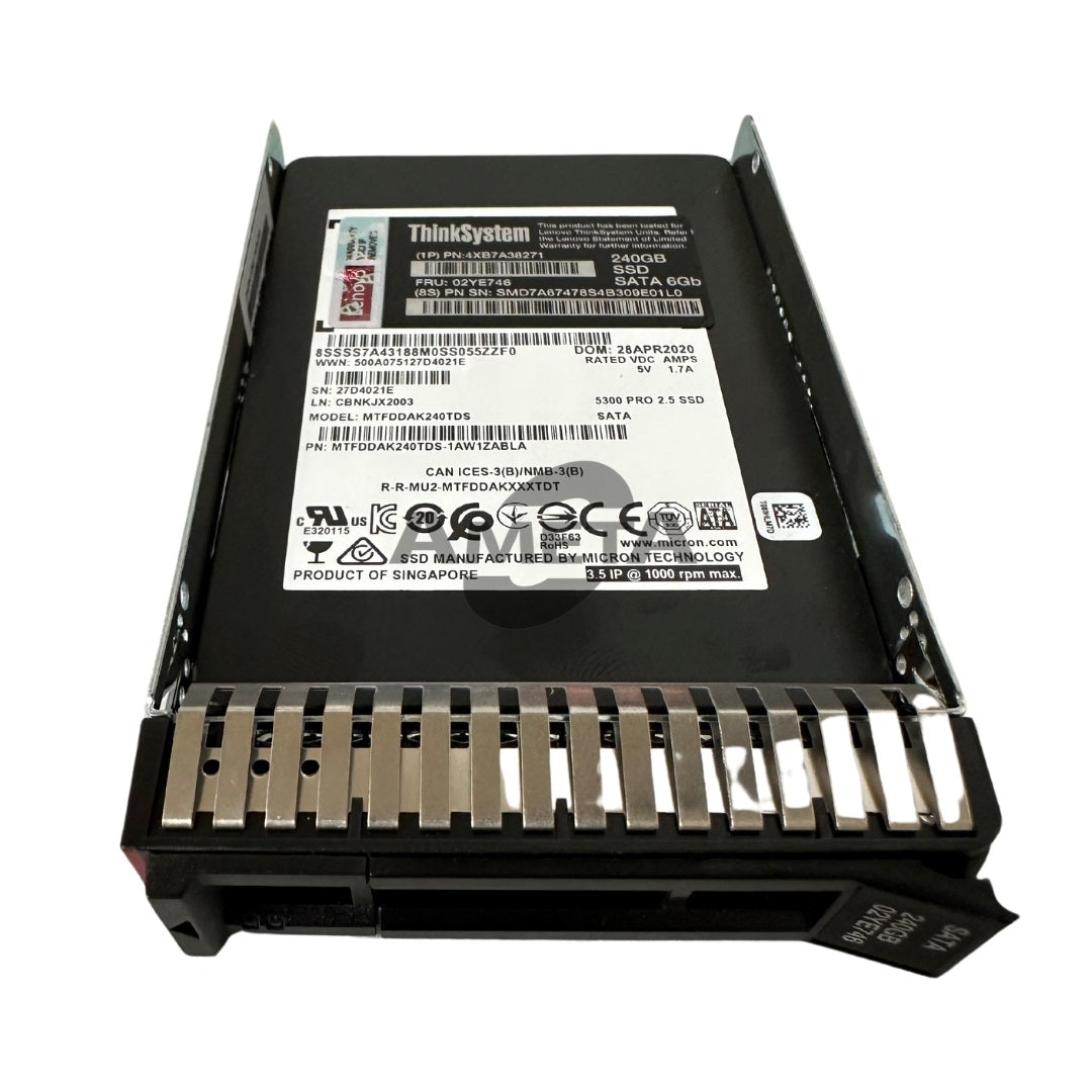 4XB7A38271 / 02YE746 - ThinkSystem 2.5" Multi Vendor 240GB Entry SATA 6Gb Hot Swap SSD