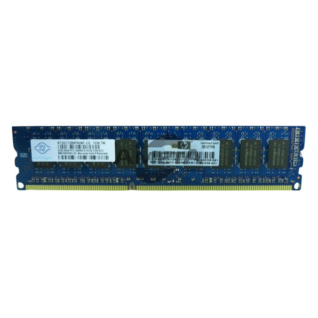 501540-001 / 501533-001 - HP 2GB 2RX8 PC3-10600E-9 Memory Kit