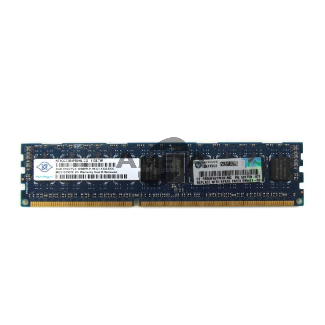 595424-001 - HP Spare 4GB 1Rx4 PC3-10600R-9 Memory Kit