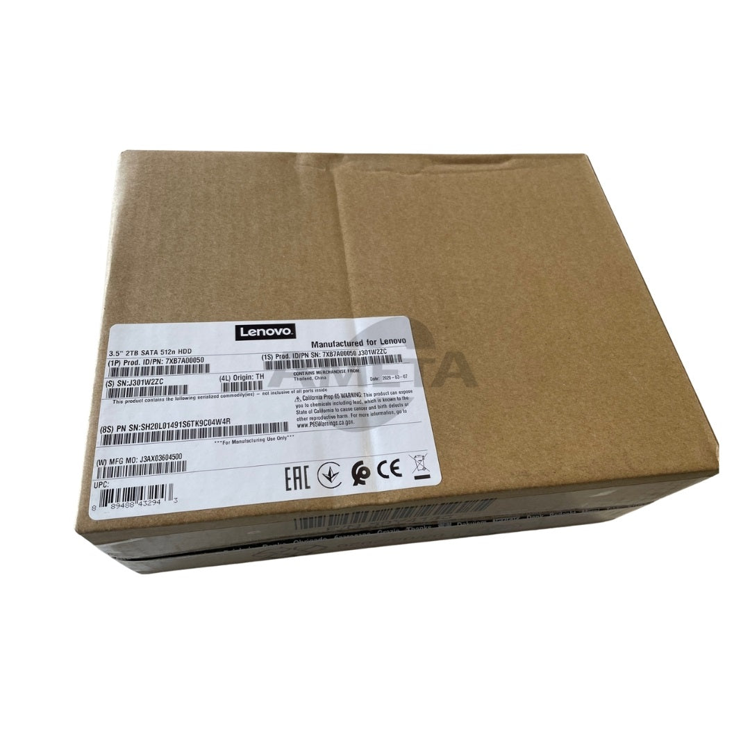 7XB7A00050 ThinkSystem LFF 2TB 7 2K SATA 6Gb Hot Swap 512n HDD 7xb7a00050-thinksystem-lff-2tb-7-2k-sata-6gb-hot-swap-512n-hdd