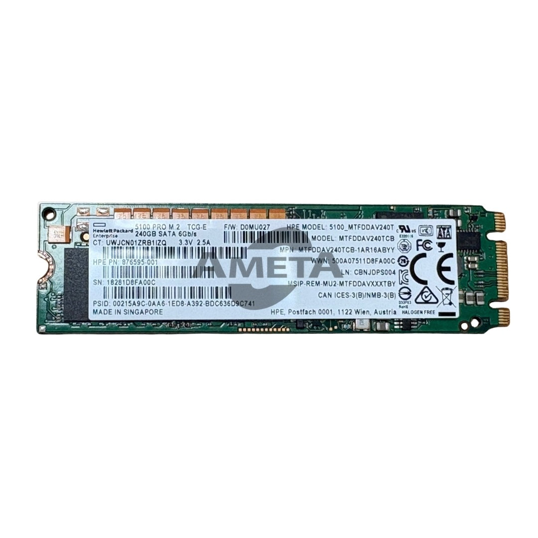 HPE 876595-001 / 877698-001 - HPE 3PAR 240GB MC5100 M.2 SATA Boot Drive 