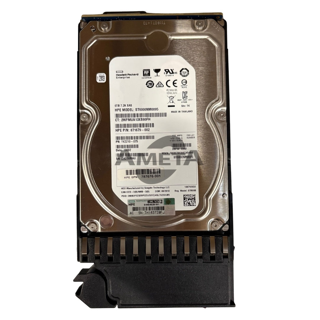 J9F43A / 787643-001 / 787676-001 / 871679-002 - HPE MSA 6TB 12G 7.2K LFF SAS MDL HDD