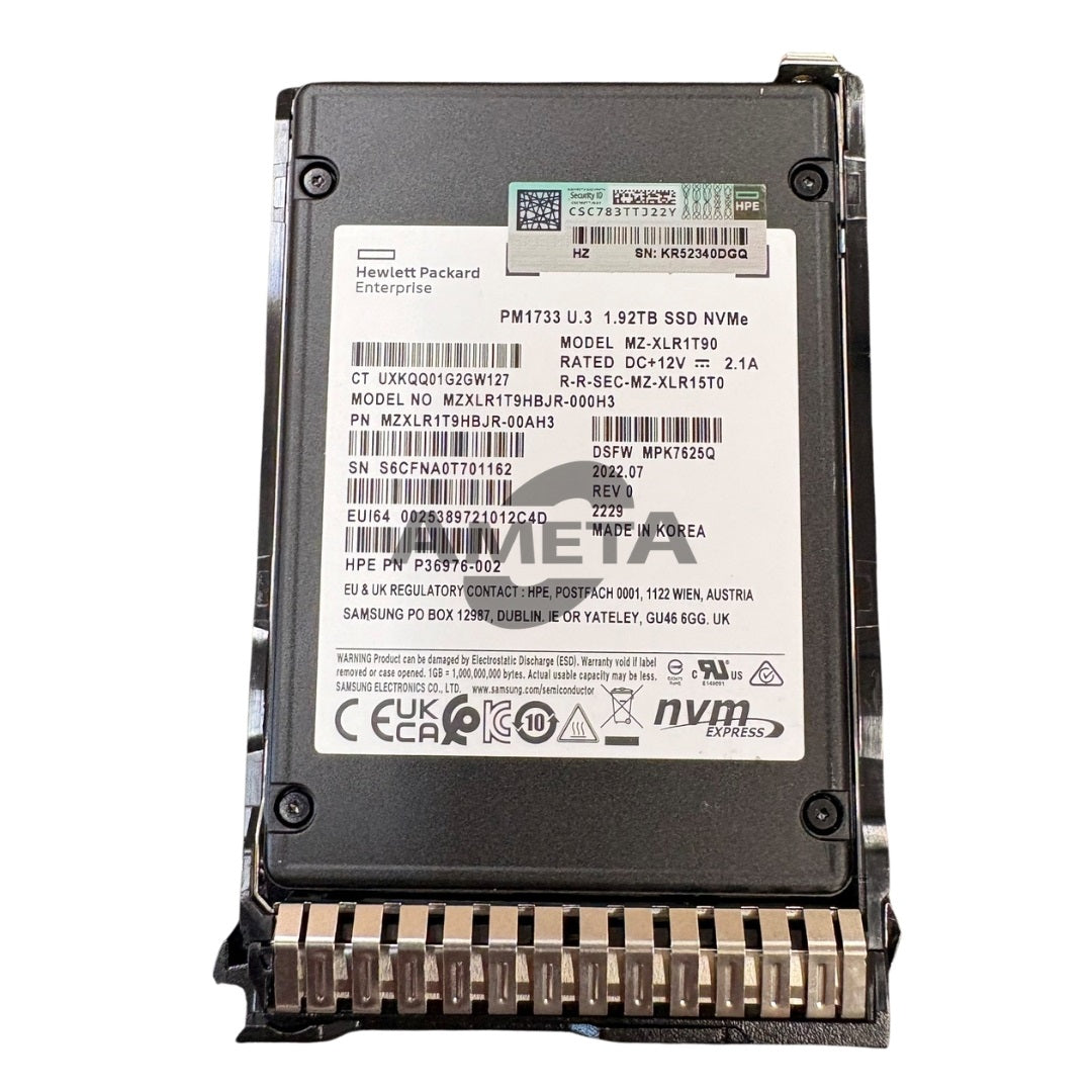 HPE P16456-001 - HPE 1.92TB NVMe x4 RI SFF SCN U.3 SSD