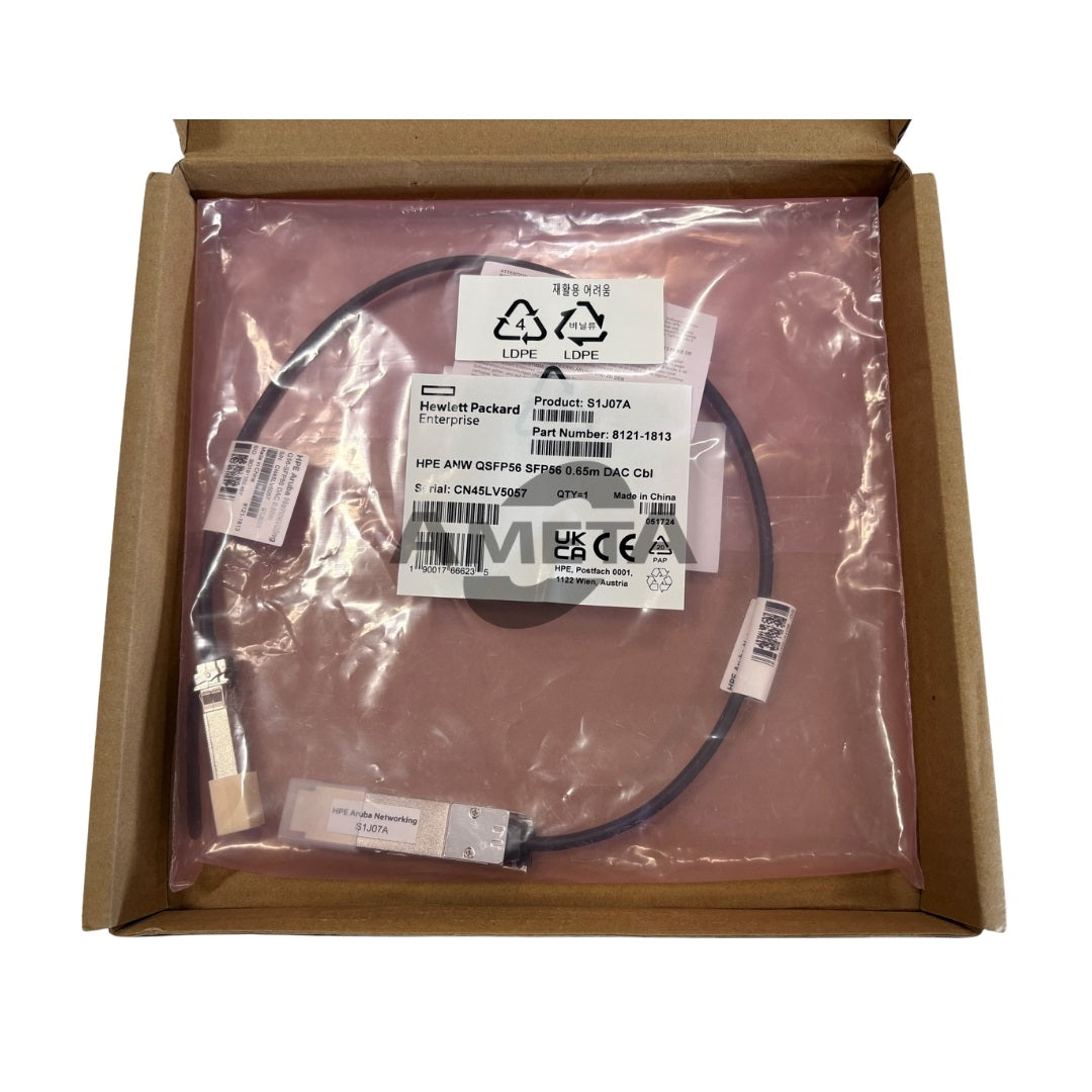 HPE S1J07A / 8121-1813 - HPE Aruba 0.65m Direct Attach Copper Cbl