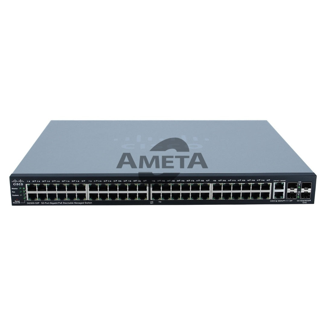 SG500-52P-K9-G5 - Cisco 52-port Gigabit POE Stackable Managed Switch