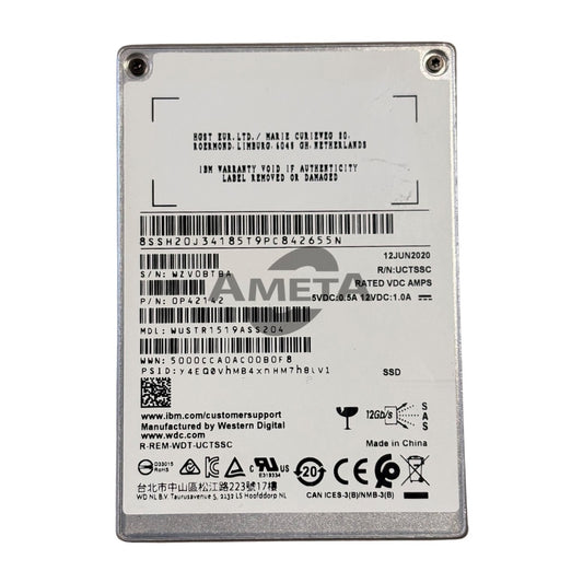 WESTERN DIGITAL WUSTR1519ASS204 - 1.92TB 12G SAS 2.5" Solid State Drive