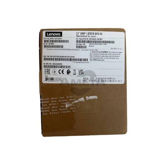 4XB7A82261 - ThinkSystem 2.5" 5400 PRO 1.92TB Read Intensive SATA 6Gb HS SSD