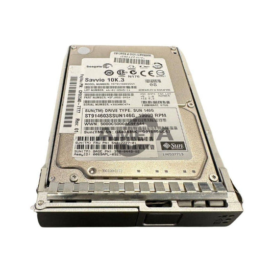 390-0448 / 541-4283 - Sun 146GB 10K 3G 2.5" Hot Swap HDD